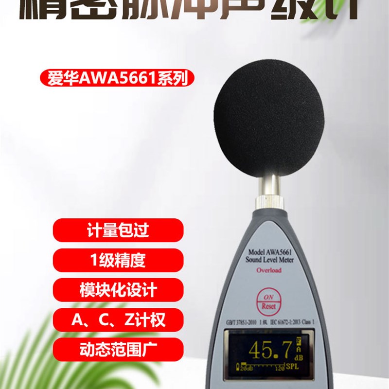 杭州爱华分贝仪噪音计 AWA5661精密脉冲声级计 AWA5661型噪音计