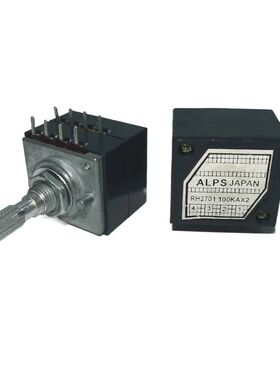 ALPS 27型八脚双联音量调节花柄圆柄电位器50KA 100KA 250KA 进口