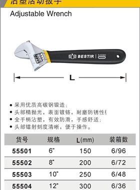 鹰之印 活动扳手工具卫浴活口多用扳手多功能开口管12寸管钳板子