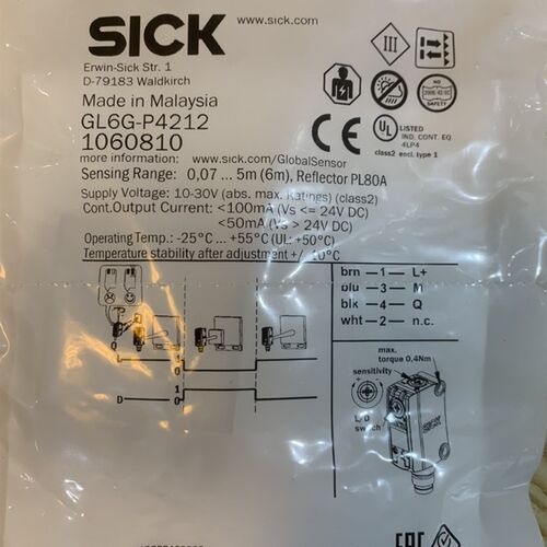 德国西克SICK光电开关GL6G-P4212全新原装正品支持售后