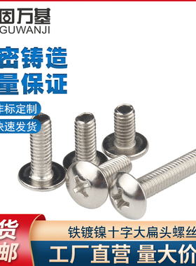 铁镀镍十字大扁头螺丝钉TM伞头螺栓蘑菇伞头机丝圆头螺钉M3M4M5