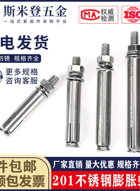 M6M8M10M12 201不锈钢膨胀螺丝膨胀螺栓加长拉爆爆炸*60x80/100mm