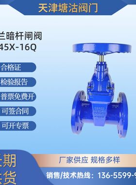 天津塘沽暗杆闸阀Z45X-16QDN80软密封法兰消防自来水厂家消防阀门