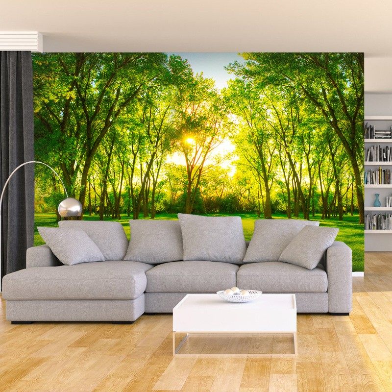 自然风景画墙画墙纸3D立体贴画墙贴背景墙装饰大图案壁画贴纸自粘
