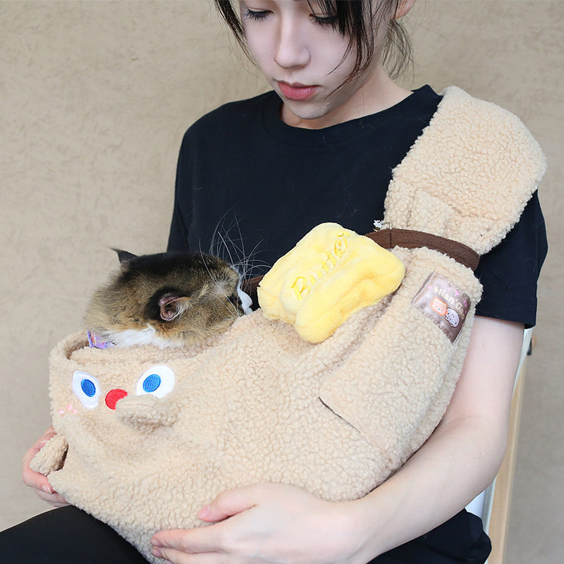 月饼喵逛街可爱单肩猫包外出便携小型犬斜挎包舒适背包斜背猫咪