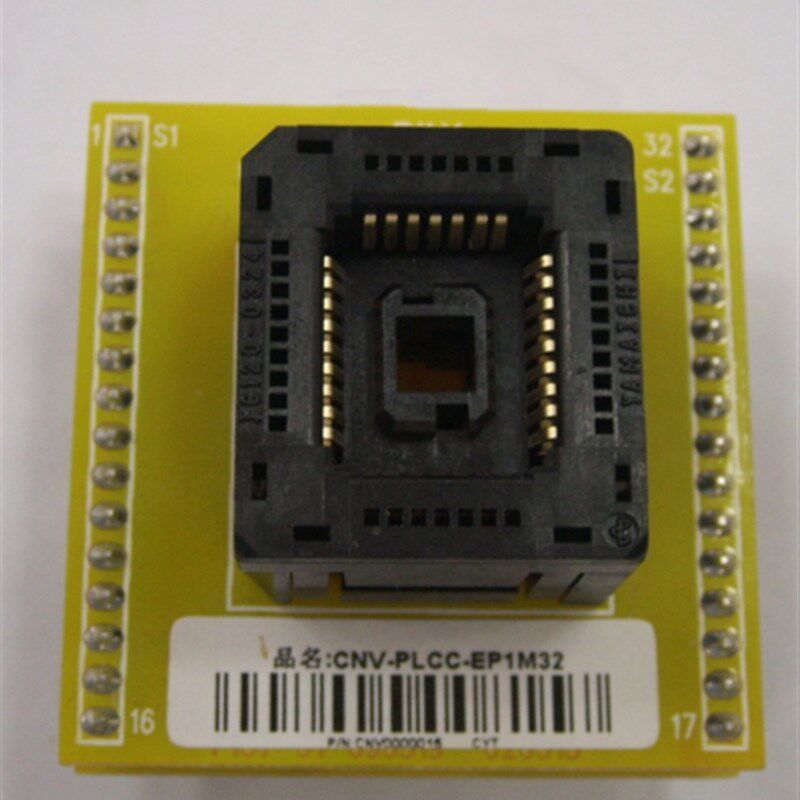IC测试座CNV-PLCC-EP1M32 CNV-PLCC-EP1M32下压式PLCC32转DIP32