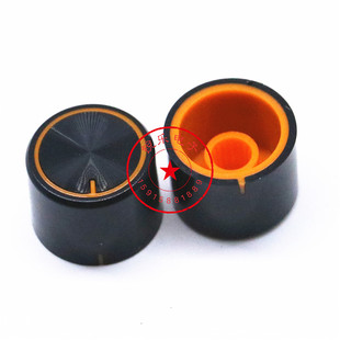 双色旋钮橙指示19.5x15mm功放机音量6mm花轴电位器塑料旋钮调节帽