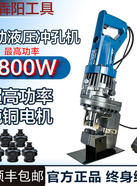 玉环MHP-20小型电动液压冲孔机角铁角钢打孔器槽钢光伏支架开孔器