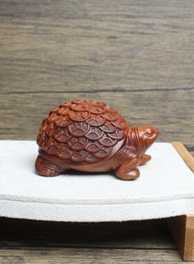 雷击枣木金钱龟摆件木雕圆雕木质工艺品公桌摆件直播效果佳来谈