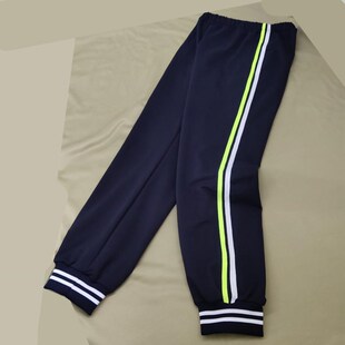 中小学生校服长裤棉质冬加绒加厚儿童F园服束口班服双白收口绿白