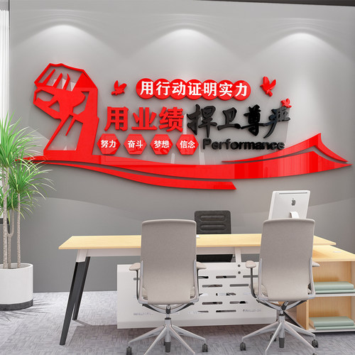 房产中介销售公司企业文化墙x布置办公室背景墙面装饰励志标语贴