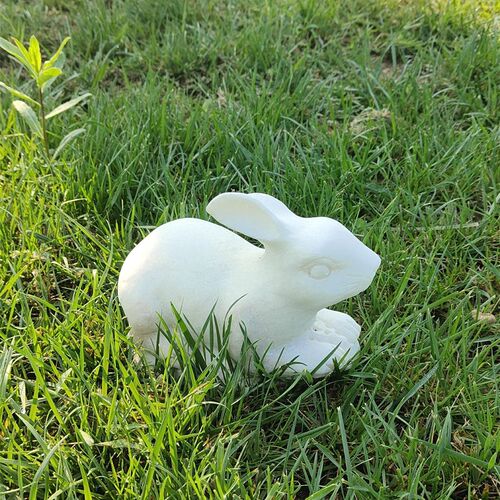 石雕动物小白兔可爱汉白玉大理石雕刻庭院石头手工摆件装饰包邮