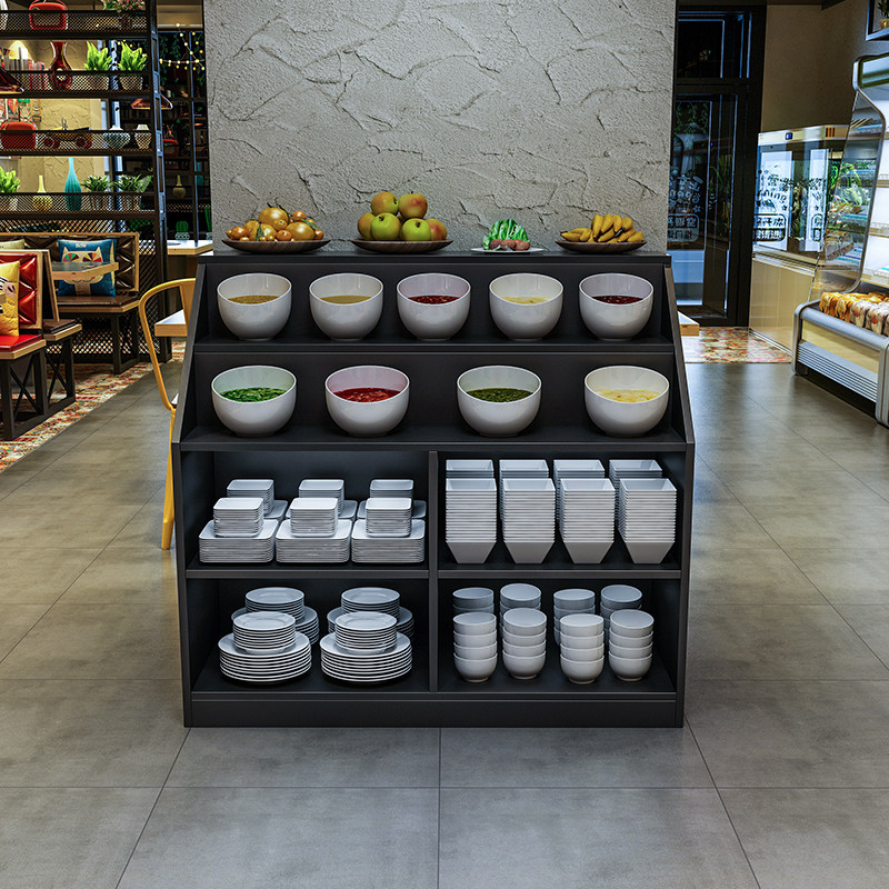 火锅调料台商用餐厅工业风佐料台备餐柜饭店自助碗筷收纳柜酱料桌