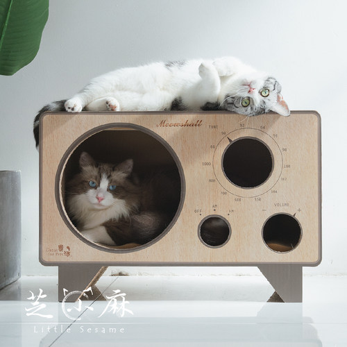 芝小麻 美式收音机瓦楞纸猫窝猫抓盆磨爪器大号猫咪猫玩具猫抓板