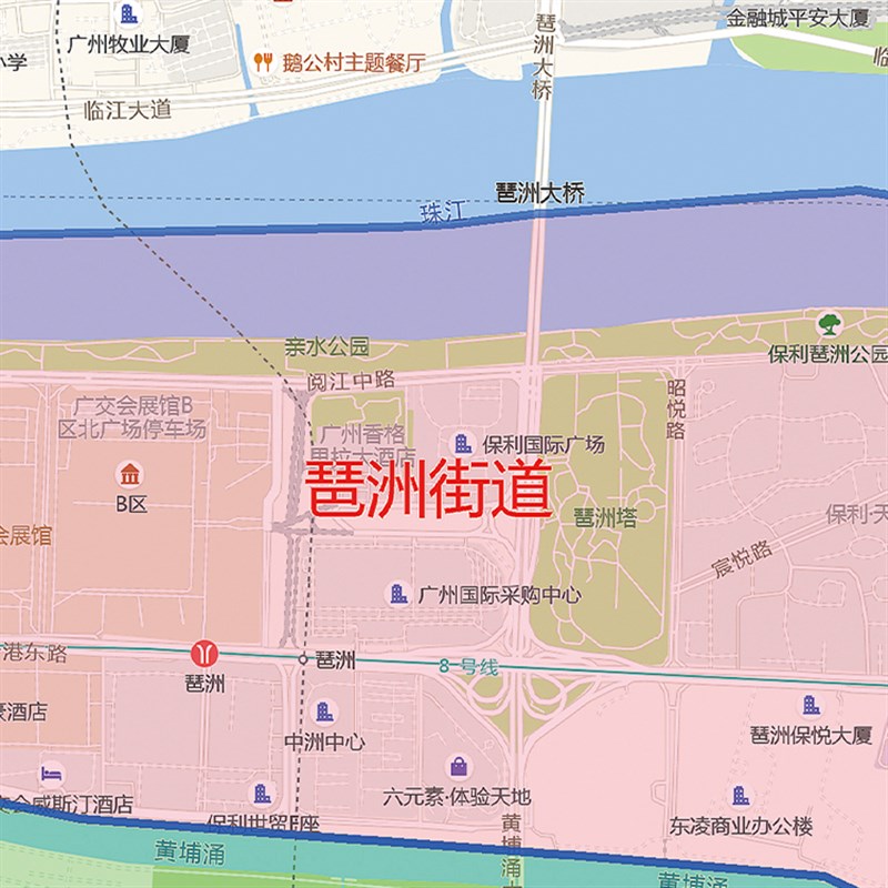 2024新款广州市海珠区地图办公室挂图高清防水墙壁大气装饰画超大