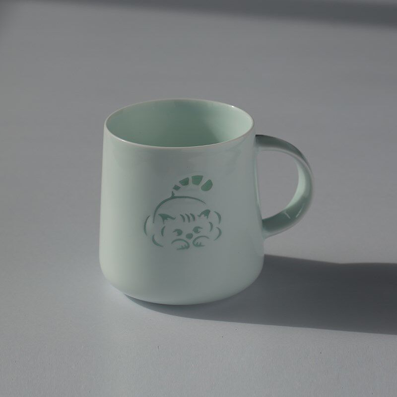 子木可爱喵猫咪马克杯女生高颜值杯子陶瓷水杯景德镇玲珑咖啡杯