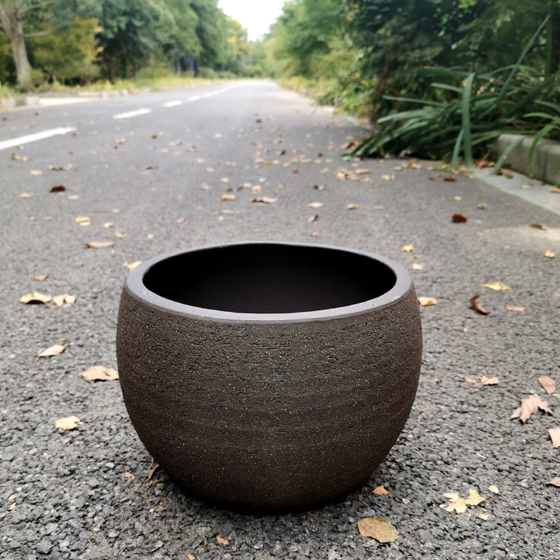 包邮庭院特大号素面粗砂透气陶土盆大口径粗陶花盆花盘陶罐红陶盆