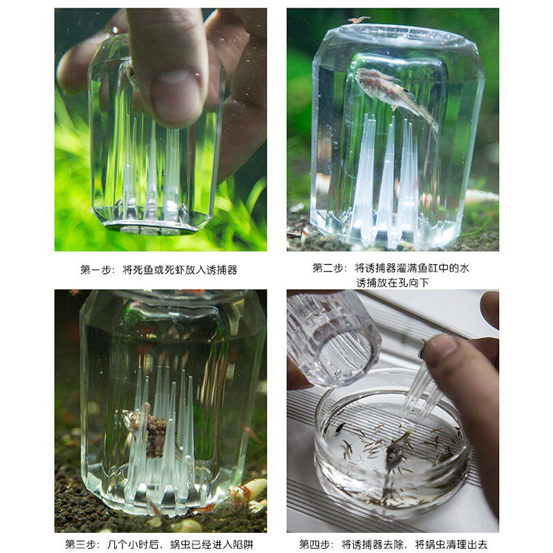 涡虫诱捕器蜗虫水蛭捕捉器玻璃捕捉笔吸捕蜗器玻璃diy捕虾器蚂蟥