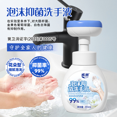 威赫花朵泡沫抑菌洗手液泡泡花朵泵头家用按压洗手液瓶补充装