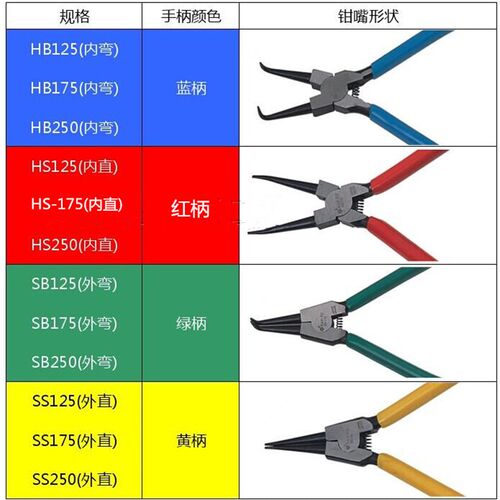特价东良工具卡簧钳 7寸挡圈钳 5寸 10寸卡簧钳 轴用穴用卡簧钳