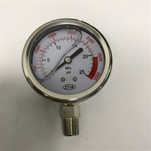 耐震压力表 YN-60 0-25mpa 0-3500psi 直径63mm 背后61mm 前68mm