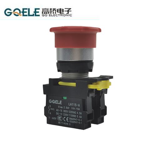 LA115-A高桥急停按钮开关蘑菇头带自锁紧急按钮急停开关22mm10A