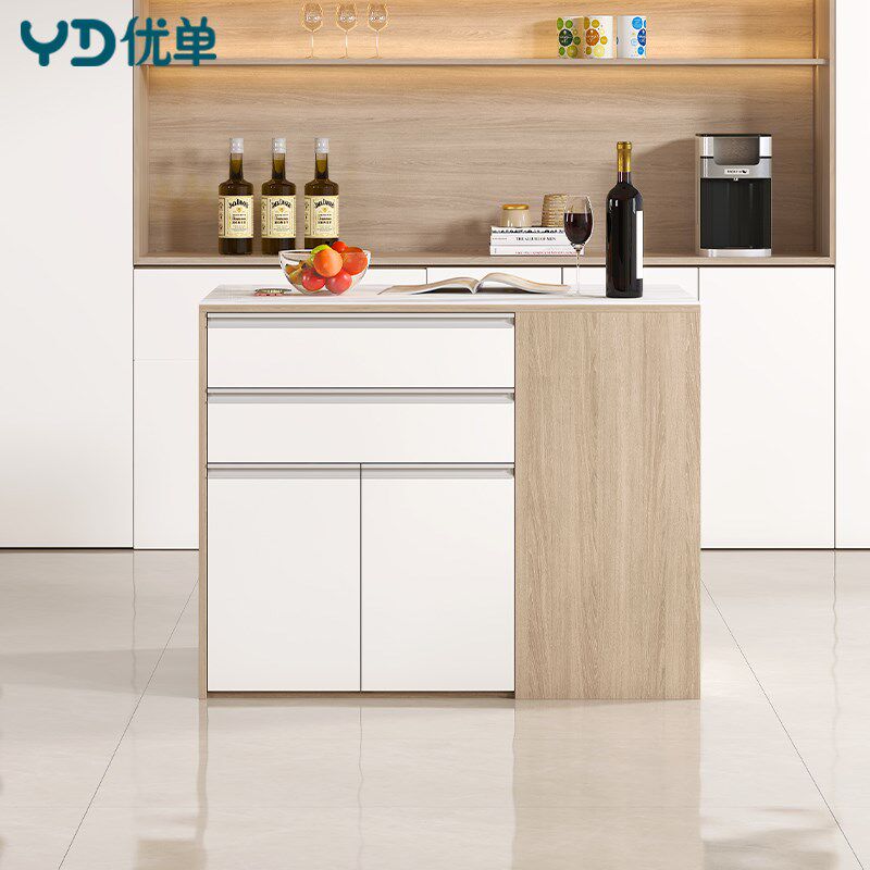 中岛台厨房料理台餐边单独岛台开放式餐桌吧台一体窄岛台2E62