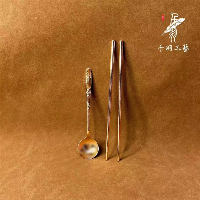 紫铜筷子勺子碗汤勺铲子家用吃饭厨房用中式餐具