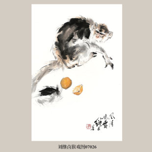 画说刘继卣大闹天宫猴年生肖画挂画名画复制仿古画客厅中式装饰画