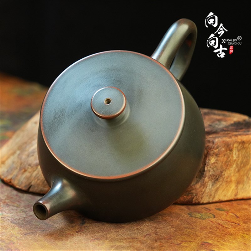 广西钦州坭兴陶纯手工汉瓦茶壶宽口功夫茶具泡茶家用原矿名家单壶