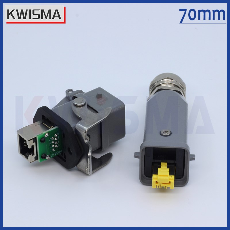 KWISMA重载网口连接器RJ45-T-2B-M20CV防水IP674芯航空插头法兰座