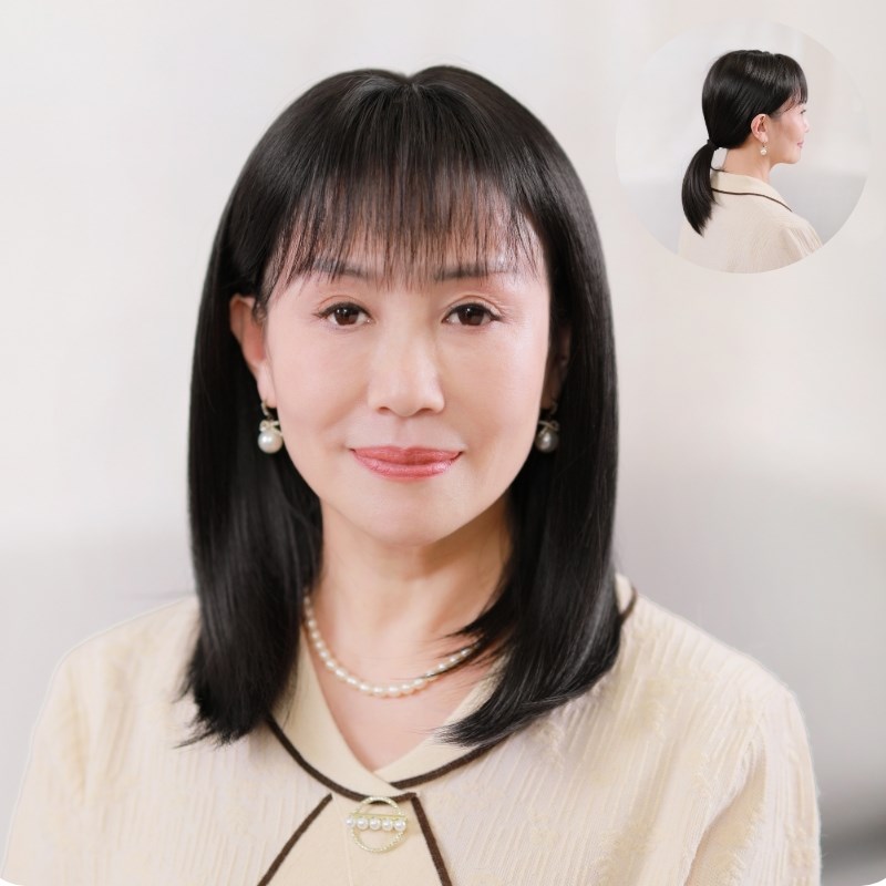2025夏季新款假发女长发可扎马尾中长发中年女士妈妈款真发全头套