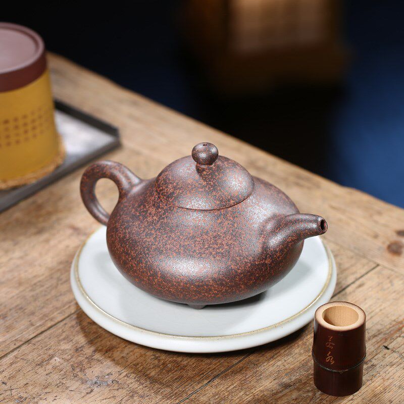 宜兴紫砂壶纯全手工茶壶名家王德明柴烧壶窑变壶原矿老段泥贵妃壶