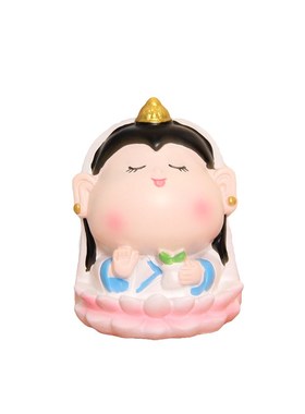 创意欢喜小神仙财神好运莲莲办公桌小摆件工位汽车中控台装饰礼物