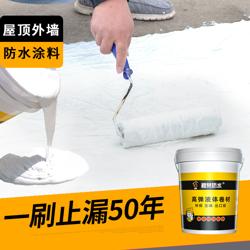 屋顶防水涂料液体卷材楼顶楼面大面积平房裂缝漏水补漏材料防漏胶