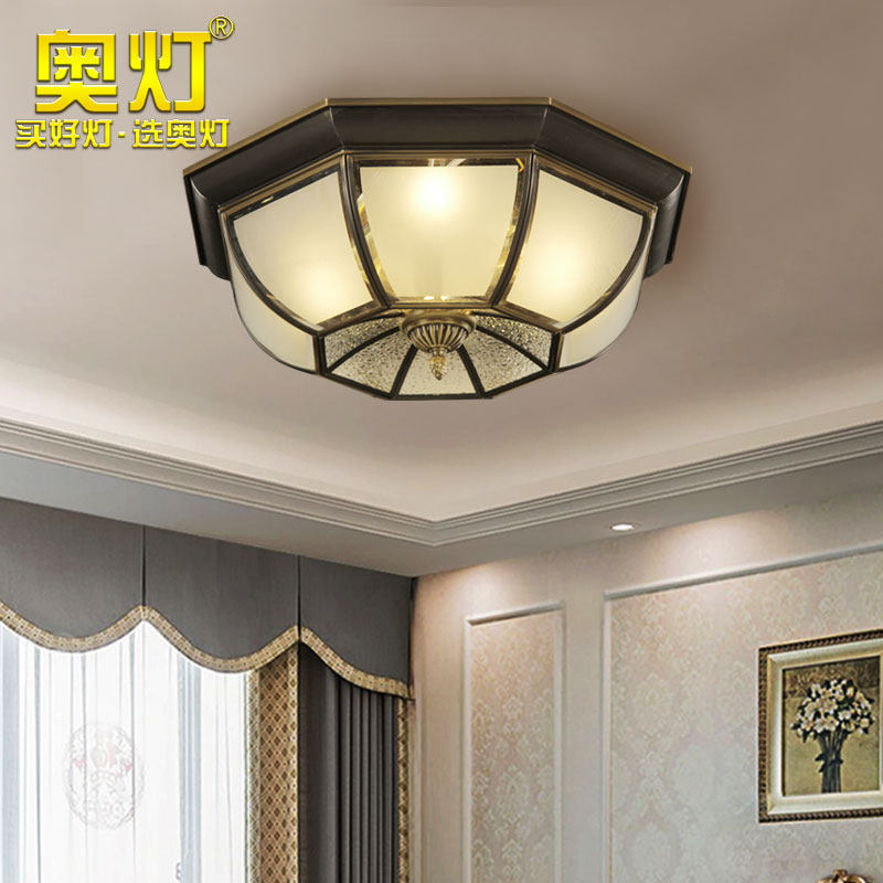 奥灯复古典黑擦金吸顶灯欧式客厅灯创意美式房间餐厅led灯具6134