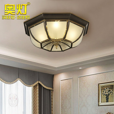 奥灯复古典黑擦金吸顶灯欧式客厅灯创意美式房间餐厅led灯具6134