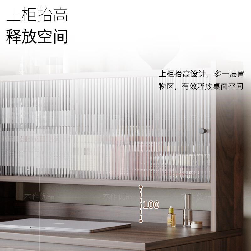 中古风实木梳妆台家用可伸缩法式复古化妆桌斗柜一体床头收纳柜子