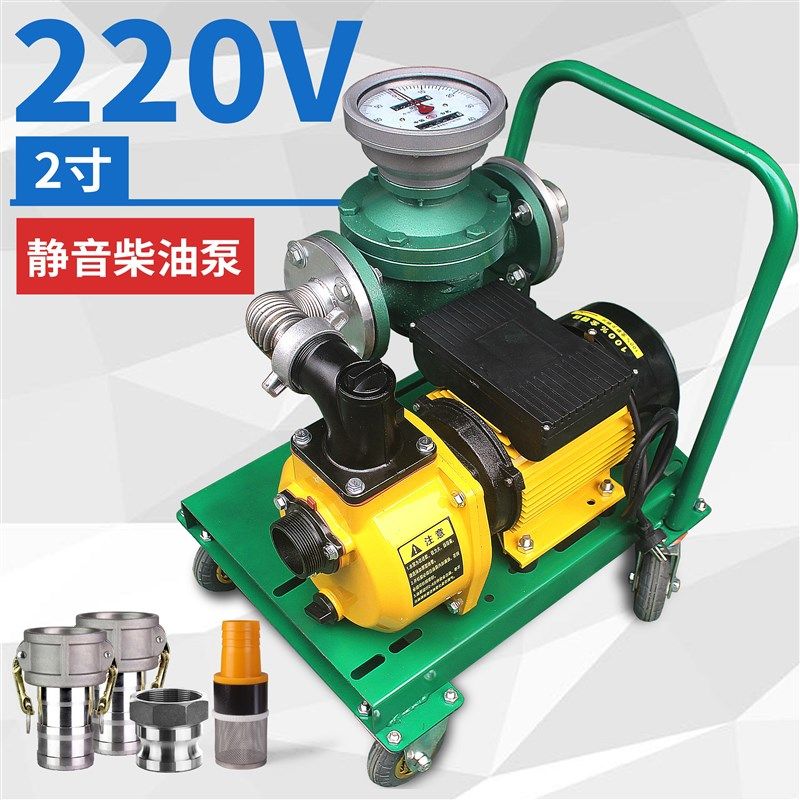 220V计量柴油抽油泵油桶60L-120L大流量加油泵铜芯车载汽油柴油