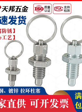 拉环旋钮柱塞分割弹簧定位锁销M6M8M10M12M16手握拉紧螺杆分度销