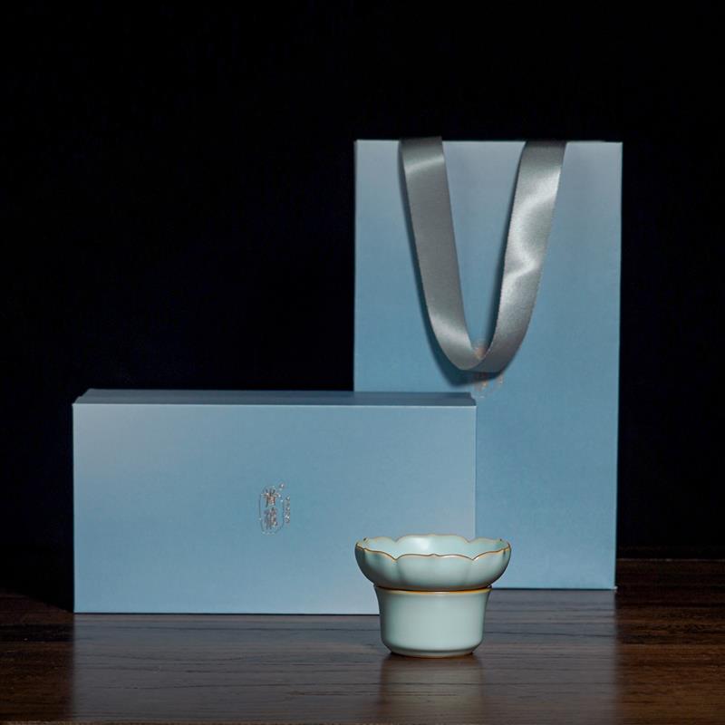 汝窑茶漏套装茶叶过滤茶具配件景德镇手工陶瓷汝瓷开片青瓷冰裂釉