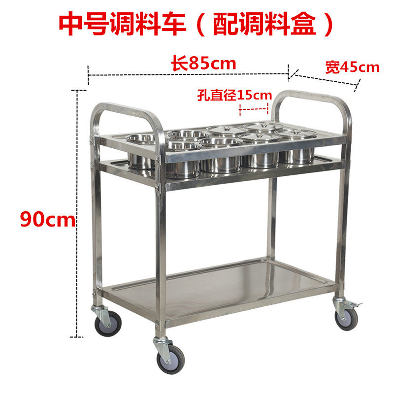 不锈钢二层收餐车 餐厅双层收碗车 方管拆装餐具车餐盘收集车包邮