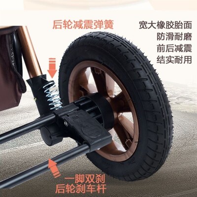 婴儿推车轻便折叠可坐可躺一键收车双向0到3岁四轮孩子高景观外出
