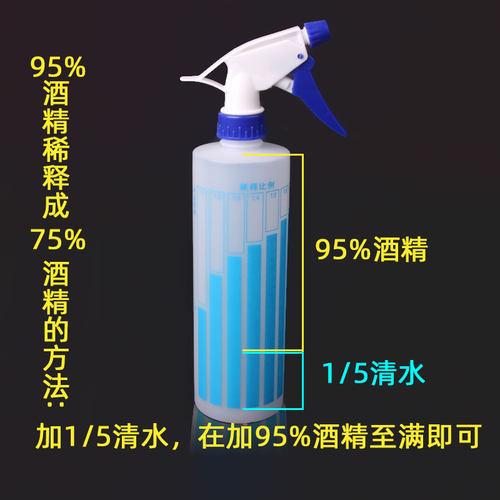 消毒喷壶喷雾瓶酒精84稀释喷水壶配比分装空瓶家用专用500ml250ml