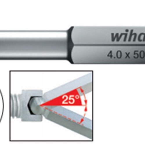 德国wiha威汉进口1/4带卡簧球头批头E6.3内六角批咀7047R Z防脱落