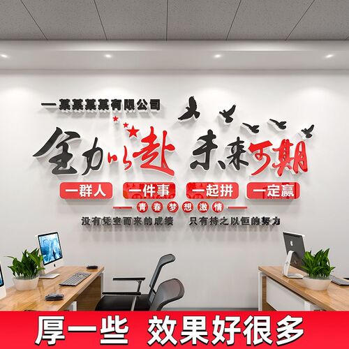 全力以赴未来可期文化墙贴画会议办公室墙面装饰布置团Z队励志标