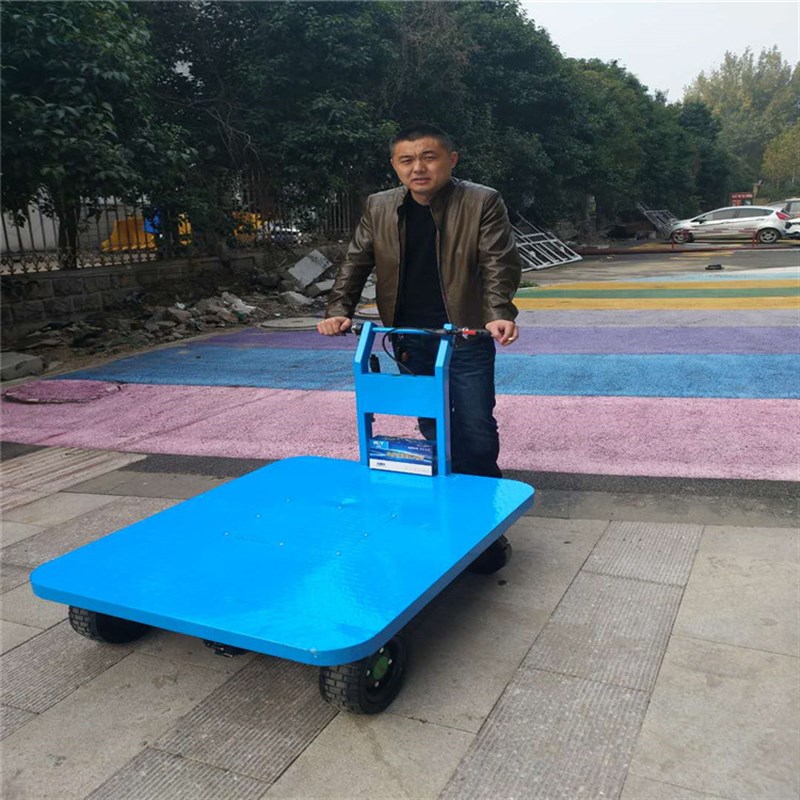 手扶式平板手推i车 仓库拉货搬运物流小推车 高载重四轮运输工具