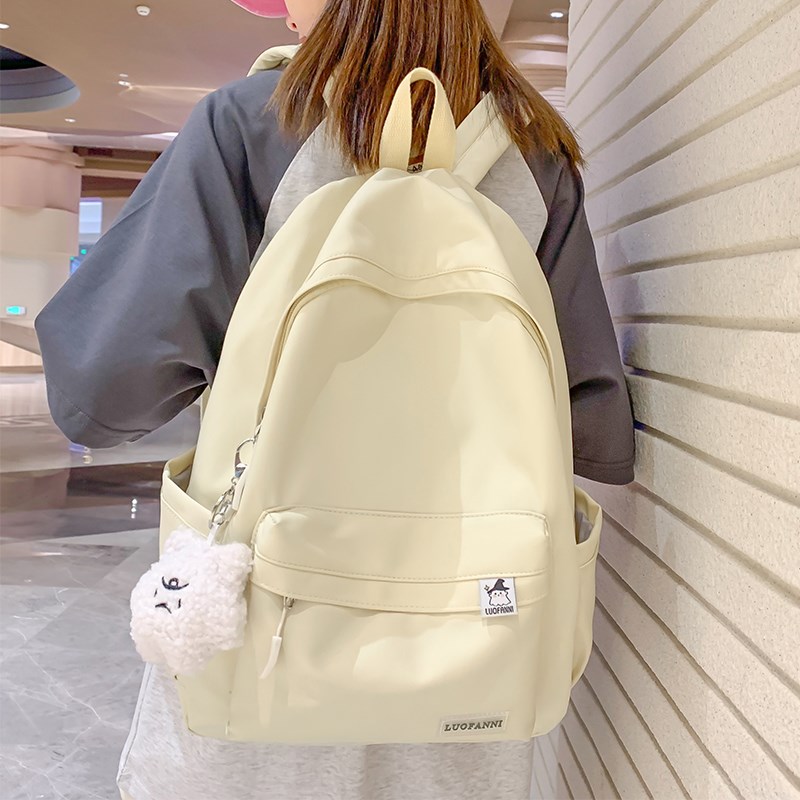 日系双肩书包轻便旅行包 校园适用小众设R计尼龙布揹包女款