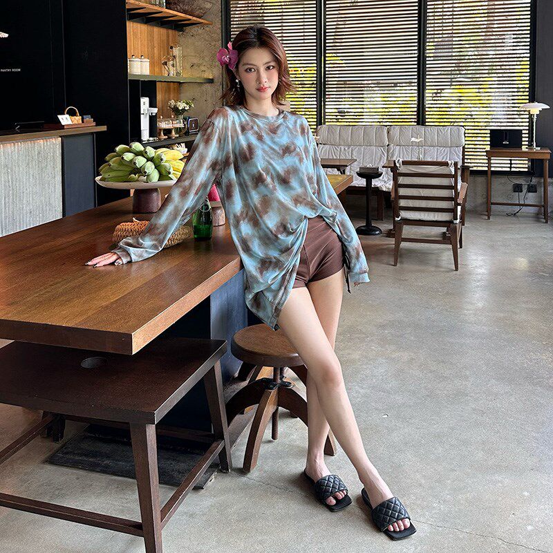 泳衣女比b基尼分体罩衫三件套防晒遮肉显瘦高级感平角大码学生泳