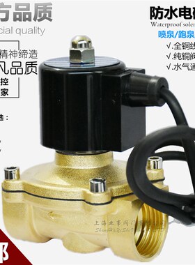 2A常闭DC12V水下15喷泉20室外24V防水220V电磁阀DN25水阀4/6分1寸